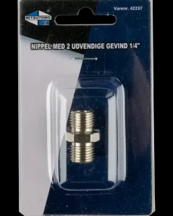 Outlet Nippel med 2 udvendige gevind 1/4" Koblinger, Forgreninger Og Nipler