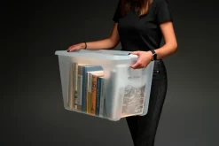 Clearance Opbevaringsboks PrimeStore 56 l med hjul Opbevaringsbokse Og -Kasser