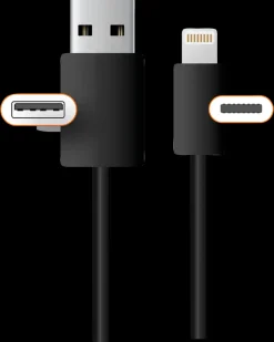 Outlet Opladerkabel iPhone 0,5 meter - sort Usb-Kabler