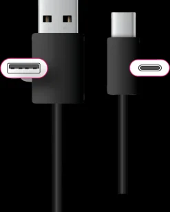 New Opladerkabel USB-C 0,5 meter - sort Usb-Kabler
