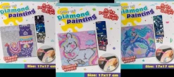 New Paint by Diamonds lærred 17 x 17 cm - Pink Øvrige Hobbyartikler