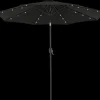 Discount Parasol med solcellelys og tilt Ø2,7 m Parasoller Og Parasolfødder