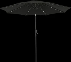 Discount Parasol med solcellelys og tilt Ø2,7 m Parasoller Og Parasolfødder