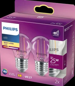 Discount LED-filamentpære 2W E27 2-pak Led-Pærer