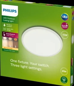 Hot Loftlampe SceneSw. slim Ø25cm 15W IP54 hvid Udendørs Væglamper