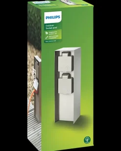 Outlet myGarden Strømforsyning 2 udtag ude - Inox Stikdåser