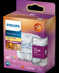 Outlet Reflektorpære 2,6W GU10 dæmpbar 2-pak Led-Pærer