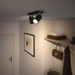 Online Spotlampe Kosipo GU10 2 spot - sort Loftslamper Og -Pendler