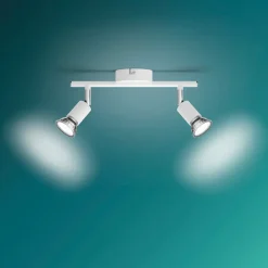 Outlet Spotlampe Limbali GU10 2 spot - hvid Loftslamper Og -Pendler