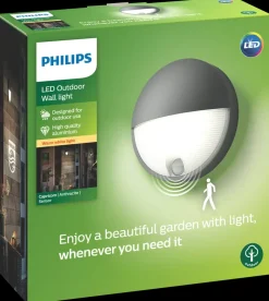 Best Væglampe med sensor Capricorn Ø21,4cm 6W - Grå Udendørs Væglamper