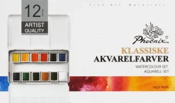 Hot Akvarelfarver 12 stk. - klassisk Øvrige Hobbyartikler