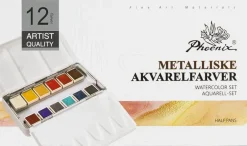 Outlet Akvarelfarver 12 stk. - metallisk Øvrige Hobbyartikler