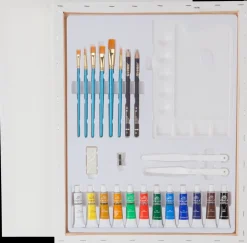 Sale Kunstnersæt med 27 dele Malerlærreder|Hobbypensler