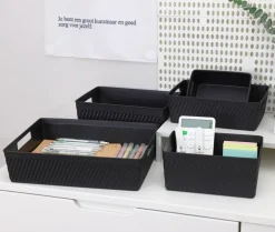 Clearance Plastikkurv lang - sort Opbevaringsbokse Og -Kasser
