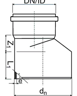 Best PP reduktionsrør 50 x 40 mm Afløbsrør