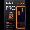 Hot PRO USB-C til USB-C Kabel - 2 meter sort Mobiltilbehør