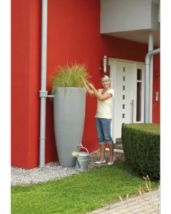 Hot Regnvandstønde med planteskål 300 L Regnvandsbeholdere