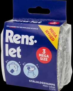 Clearance Rens-Let Ståluld Mega 3-pak Rengøringsartikler