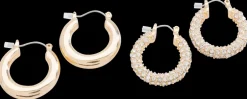 New Øreringe chunky hoop 2 par - guld Smykker & Hårpynt