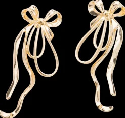 Clearance Øreringe stor sløjfe - guld Smykker & Hårpynt