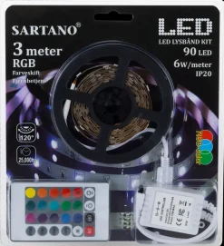 Discount Flexstrip RGB LED og fjernbetjening - 3 meter Lyslister