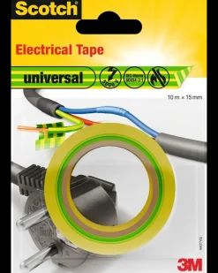 Discount Scotch® Isoleringstape 10 meter x 15 mm - Grøn/Gul Tape
