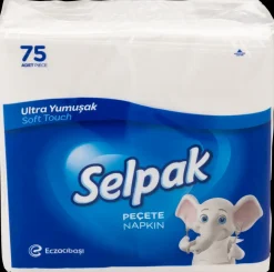 Discount Selpak Servietter hvid 75 stk. Toiletpapir, Køkkenrulle Og Servietter