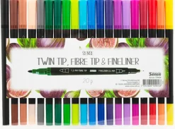 Discount Fineliner tyk/tynd 20 stk. Kontorartikler|Øvrige Hobbyartikler