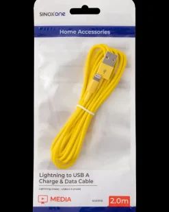 Discount Lightningkabel gul 2m Mobiltilbehør