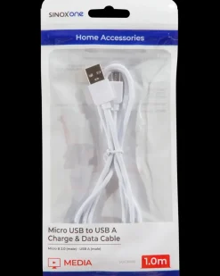 Clearance SINOX Micro-USB b-a 1 meter - hvid Mobiltilbehør