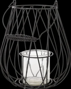 Sale Lanterne med glasindsats H. 33 cm - metal Dekoration|Øvrig Belysning
