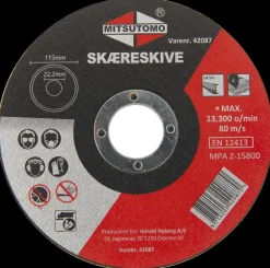 New Skæreskive Ø115 x 1 mm Skære- Og Slibeskiver