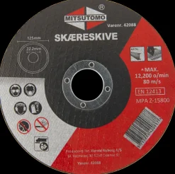 Hot Skæreskive Ø125 x 1 mm Skære- Og Slibeskiver