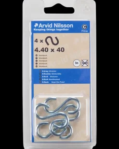Discount S-krog Ø4,4 x 40 mm 4-pak Kroge Og Ophæng