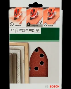 New Slibepapir 100 x 170 mm K120 - 5-pak Slibepapir