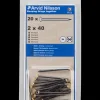 Discount Søm mess.hoved 2 x 40 mm 20-pak Søm Og Kramper