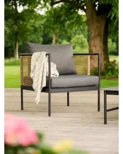 Discount Sofasæt NANA 4 dele - Sort/grå Havemøbelsæt