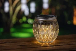 New Solcellelampe glas H. 10 cm - assorteret Solcellelamper
