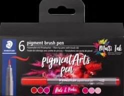 Best Pensel tusch pigmentart rød/pink 6-pak Øvrige Hobbyartikler