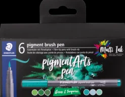 Outlet Pensel tusch pigmentart grøn 6-pak Øvrige Hobbyartikler