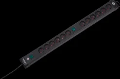 Outlet Stikdåse 2 x 6 udtag - sort Stikdåser