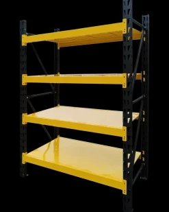 Stålreol 180 x 120 x 60 sort/gul Stålreoler