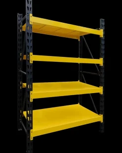 Stålreol 180 x 120 x 60 sort/gul Stålreoler