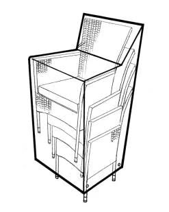 Hot Stoleovertræk 117 x 63 x 66 cm - sort Overtræk