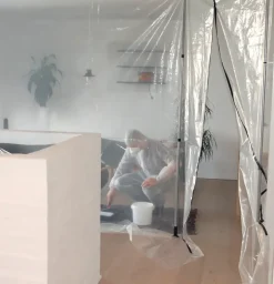 Hot Støvvæg i bæretaske Afdækning