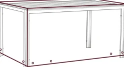 Discount Bordovertræk 75 x 90 x 150 cm - sort Overtræk