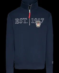 Clearance Sweatshirt Half-zip Navy T-Shirts Og Skjorter