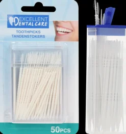 Clearance Tandstikker med børste 50-pak Kosmetik Og Personlig Pleje