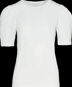 Sale T-shirt med pufærmer - Hvid T-Shirts Og Skjorter
