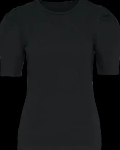 Sale T-shirt med pufærmer - Sort T-Shirts Og Skjorter
